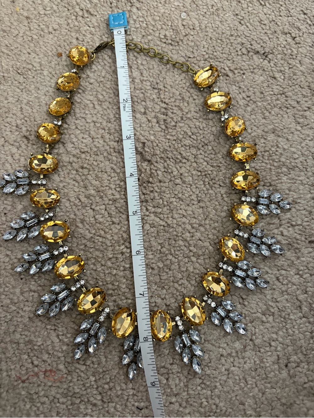 NWOT Aratta Silent Journey- Gold-Tone Topaz Crystal Statement Necklace - Picture 11 of 16